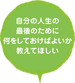 自分の人生の最後のために何をしておけばよいか教えてほしい